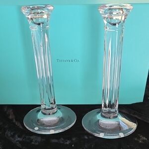 Tiffany & Co. Crystal Candlesticks, Vintage and Never Used